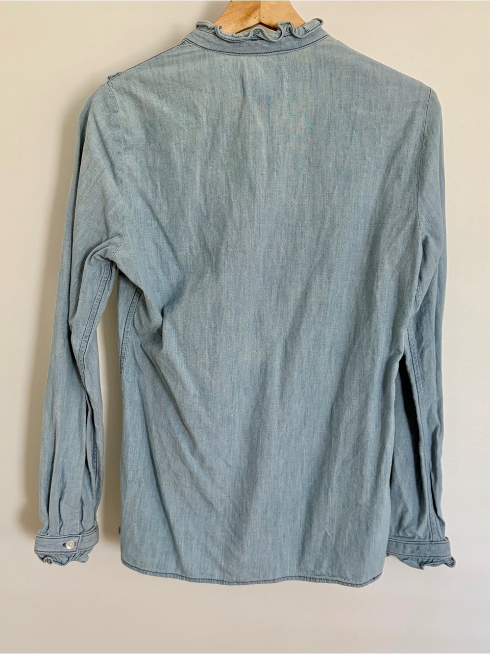 Nili Lotan Marcela Western Chambray Long Sleeve Button Up Top Size XS - Picture 6 of 12